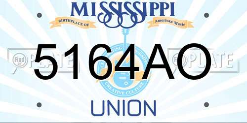 5164AO Mississippi License Plate