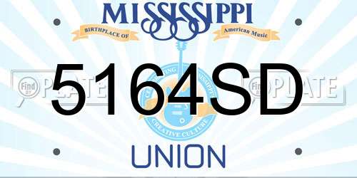 5164SD Mississippi License Plate