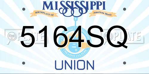 5164SQ Mississippi License Plate