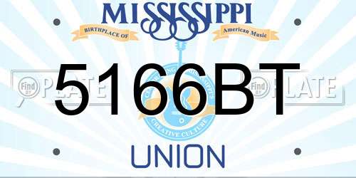 5166BT Mississippi License Plate