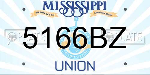 5166BZ Mississippi License Plate