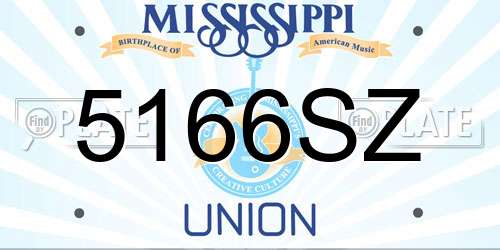 5166SZ Mississippi License Plate