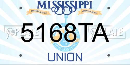 5168TA Mississippi License Plate
