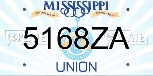 5168ZA Mississippi License Plate