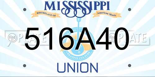 516A40 Mississippi License Plate