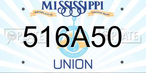516A50 Mississippi License Plate