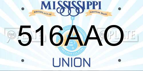 516AAO Mississippi License Plate