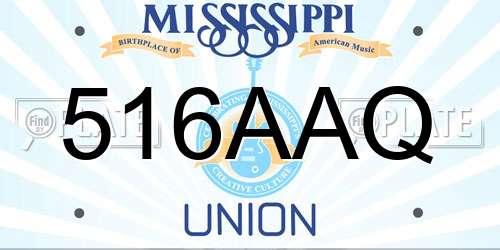 516AAQ Mississippi License Plate