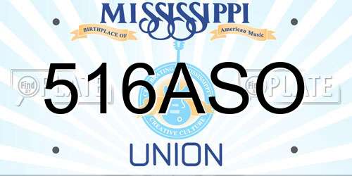 516ASO Mississippi License Plate
