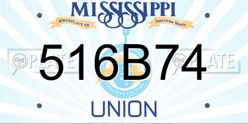 516B74 Mississippi License Plate
