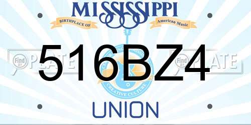 516BZ4 Mississippi License Plate
