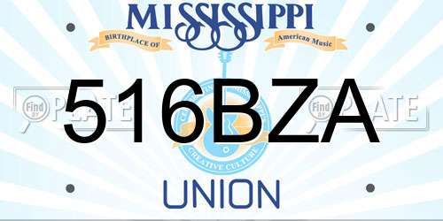 516BZA Mississippi License Plate