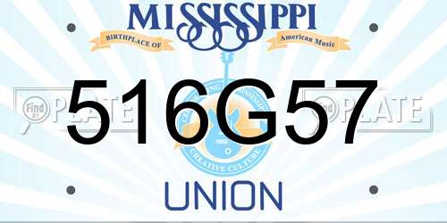 516G57 Mississippi License Plate
