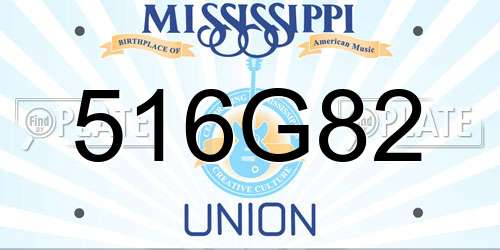 516G82 Mississippi License Plate