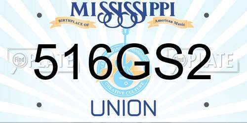 516GS2 Mississippi License Plate