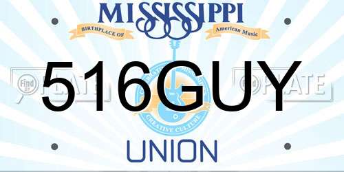 516GUY Mississippi License Plate