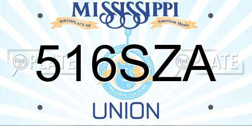 516SZA Mississippi License Plate