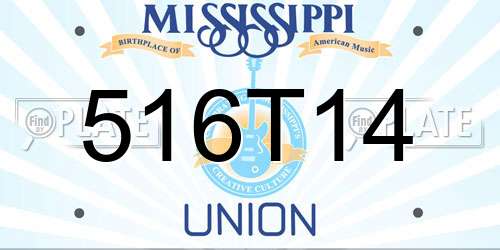 516T14 Mississippi License Plate