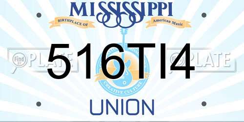 516TI4 Mississippi License Plate