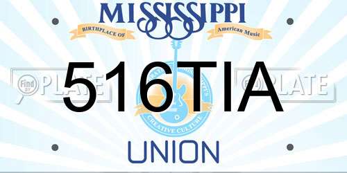 516TIA Mississippi License Plate