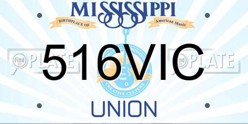 516VIC Mississippi License Plate