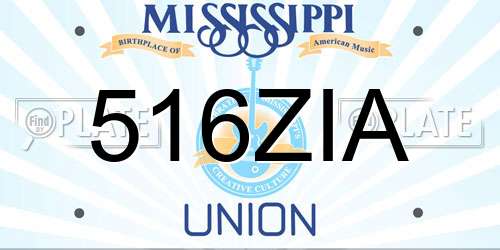516ZIA Mississippi License Plate