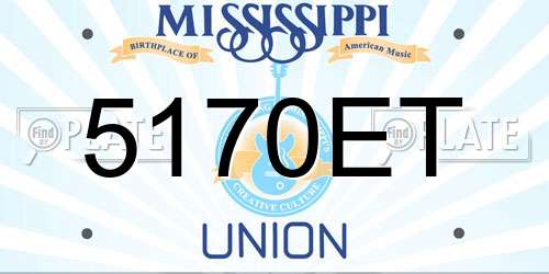 5170ET Mississippi License Plate