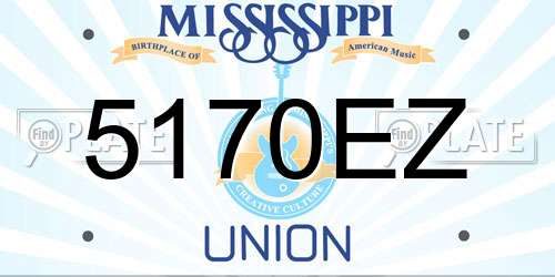 5170EZ Mississippi License Plate