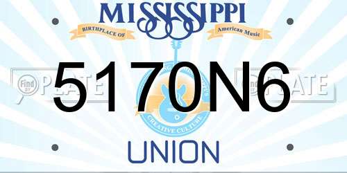 5170N6 Mississippi License Plate