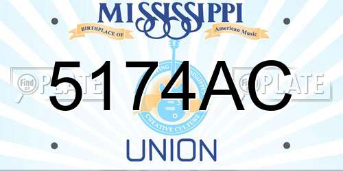 5174AC Mississippi License Plate