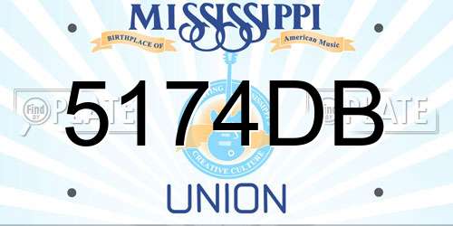 5174DB Mississippi License Plate