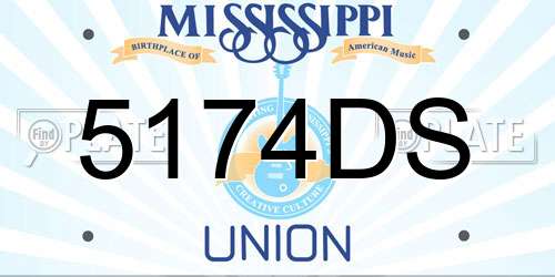 5174DS Mississippi License Plate
