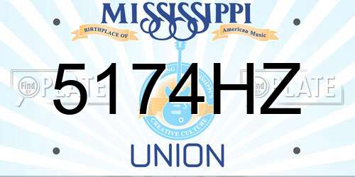 5174HZ Mississippi License Plate