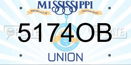 5174OB Mississippi License Plate