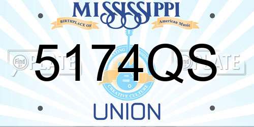 5174QS Mississippi License Plate