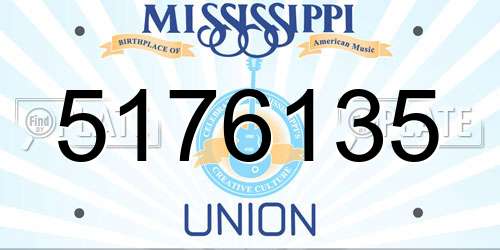 5176135 Mississippi License Plate