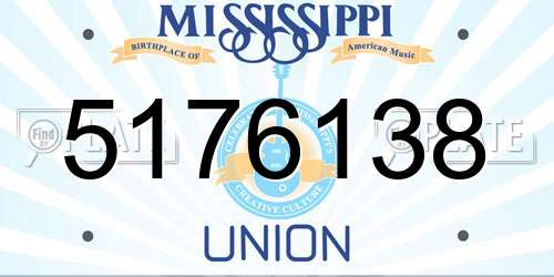 5176138 Mississippi License Plate
