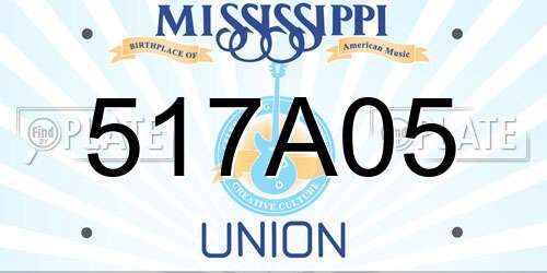 517A05 Mississippi License Plate