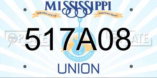 517A08 Mississippi License Plate