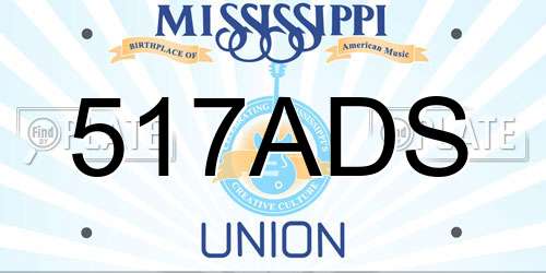 517ADS Mississippi License Plate