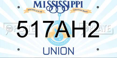 517AH2 Mississippi License Plate