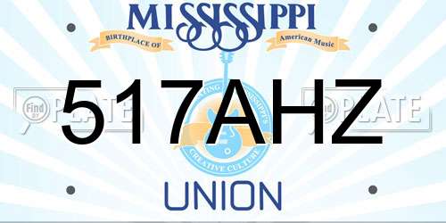 517AHZ Mississippi License Plate