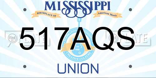 517AQS Mississippi License Plate