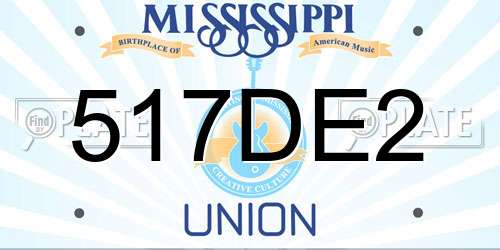 517DE2 Mississippi License Plate