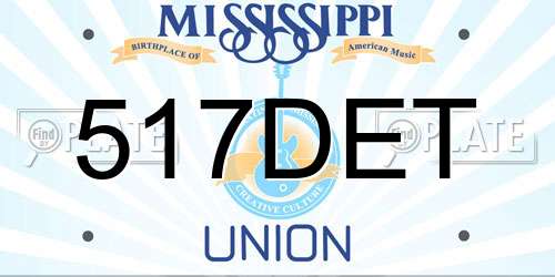 517DET Mississippi License Plate