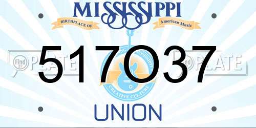 517O37 Mississippi License Plate