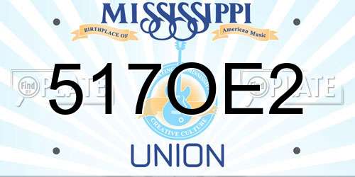517OE2 Mississippi License Plate