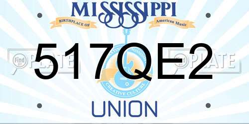 517QE2 Mississippi License Plate
