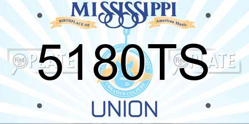 5180TS Mississippi License Plate