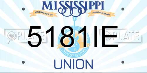5181IE Mississippi License Plate